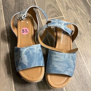 Jean Tye dye platform sandals